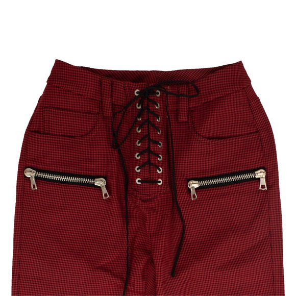 UNRAVEL PROJECT Red Houndstooth Print Pants Size XS $1260 - Picture 2 of 8